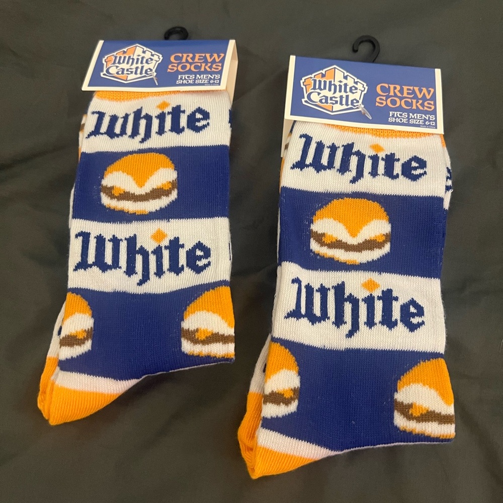 White Castle 2 pairs of socks New